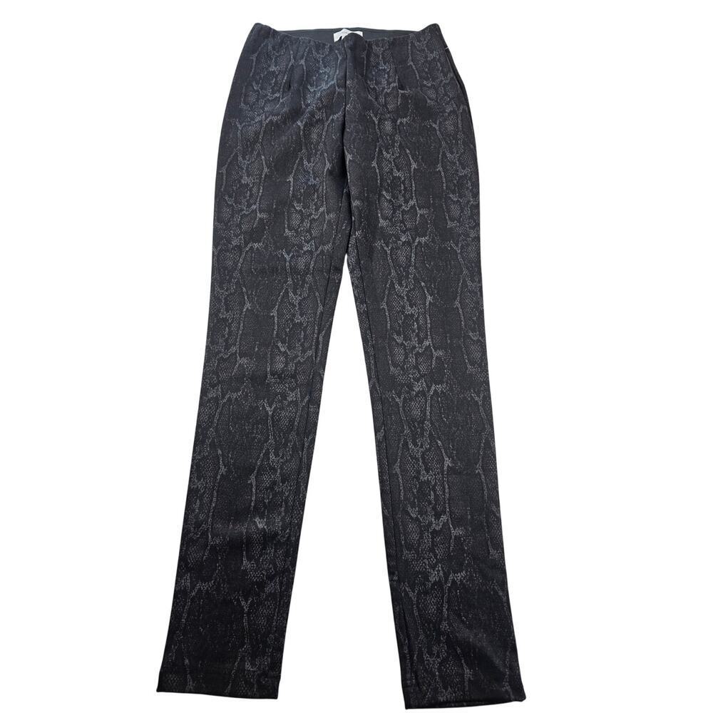 Calvin klein snakeskin size 2 black grey pull on pants career casual ankle